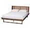 Baxton Studio Aveena Mid-Century Modern Walnut Brown Finished Wood Queen Size Platform Bed 239-12431-ZORO - alternate 1